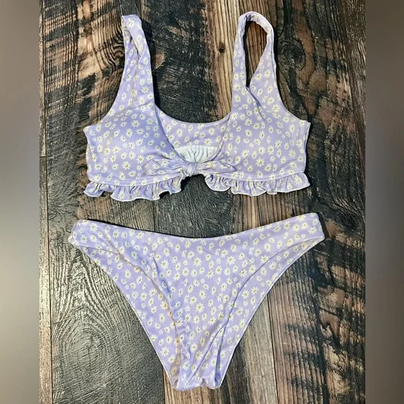 Purple Floral Bikini Set - Picture 1 of 5